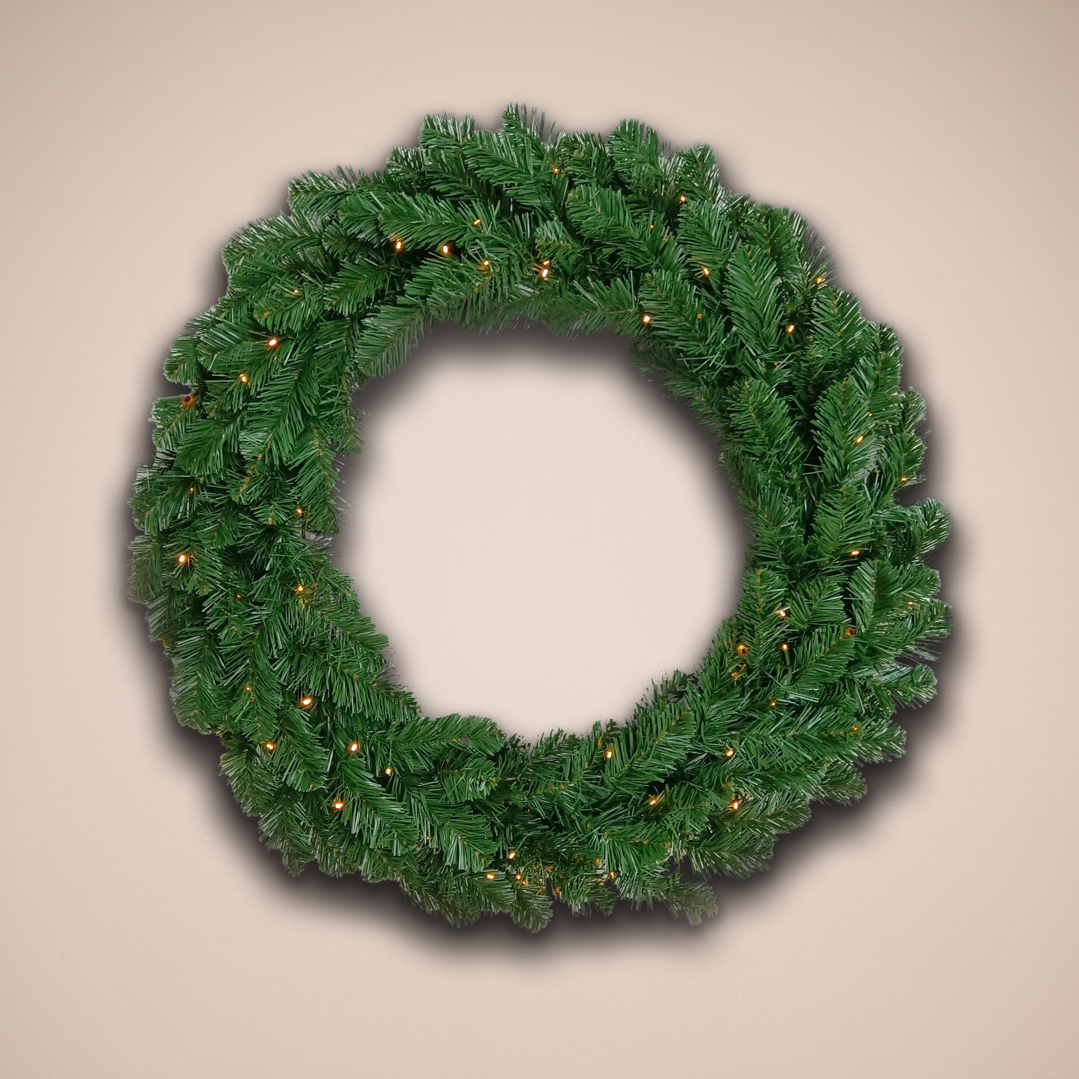 The Christmas Centre Evergreen 36in (90cm) Prelit Christmas Wreath with Warm White Battery Operated LED Lights